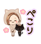 【ねこ耳】大人女子の日常×黒ねこ（個別スタンプ：10）