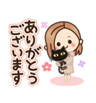 【ねこ耳】大人女子の日常×黒ねこ（個別スタンプ：12）