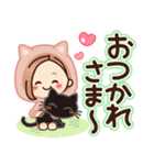 【ねこ耳】大人女子の日常×黒ねこ（個別スタンプ：13）
