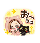 【ねこ耳】大人女子の日常×黒ねこ（個別スタンプ：18）