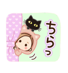 【ねこ耳】大人女子の日常×黒ねこ（個別スタンプ：32）