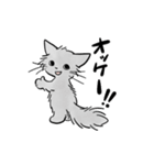 モフ猫銀くんのスタンプ（個別スタンプ：4）