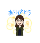 メガネの主婦（個別スタンプ：2）