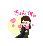 メガネの主婦（個別スタンプ：6）