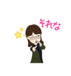 メガネの主婦（個別スタンプ：16）