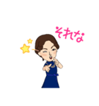 ロイヤルブルードレスの女性（個別スタンプ：4）