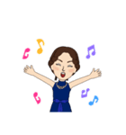 ロイヤルブルードレスの女性（個別スタンプ：5）