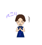 ロイヤルブルードレスの女性（個別スタンプ：6）