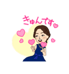 ロイヤルブルードレスの女性（個別スタンプ：12）