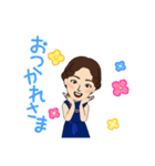 ロイヤルブルードレスの女性（個別スタンプ：14）