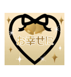 ゴールド×モノクロ*誕生日＆お祝い（個別スタンプ：14）