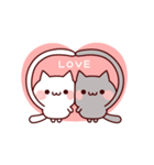 ラブラブ♡モノクロにゃんこ（個別スタンプ：9）