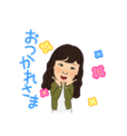 長髪女性 3着服（個別スタンプ：8）