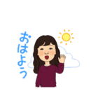 長髪女性 3着服（個別スタンプ：13）