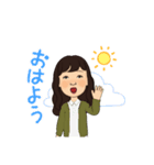 長髪女性 3着服（個別スタンプ：17）