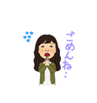 長髪女性 3着服（個別スタンプ：37）