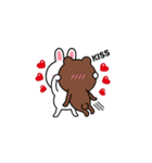 飛び出す！コニー＆ブラウン_ラブA（個別スタンプ：3）