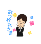 王さんの似顔絵（個別スタンプ：16）