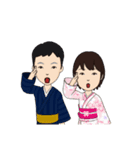兄妹 制服と着物コーデ（個別スタンプ：3）