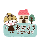リボンの女の子×敬語♡丁寧（個別スタンプ：5）