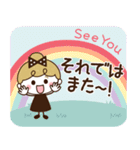 リボンの女の子×敬語♡丁寧（個別スタンプ：40）