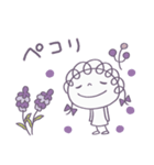 ラベンダー♡くるリボン（個別スタンプ：14）