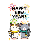 毎年使えるお正月！大人かわいいネコ(再販)（個別スタンプ：3）