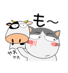 ハチワレ猫★動物パペット大集合（個別スタンプ：8）