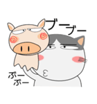 ハチワレ猫★動物パペット大集合（個別スタンプ：10）