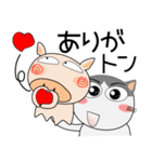 ハチワレ猫★動物パペット大集合（個別スタンプ：21）