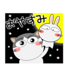 ハチワレ猫★動物パペット大集合（個別スタンプ：39）