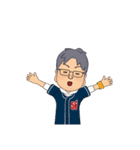福耳男の学ラン、面白い衣装姿（個別スタンプ：19）