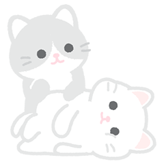 [LINEスタンプ] 動く！しろいぬこ