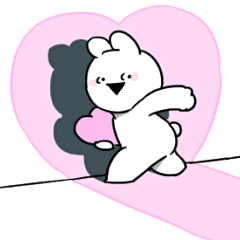 [LINEスタンプ] すこぶる動くちびウサギ【LOVE】