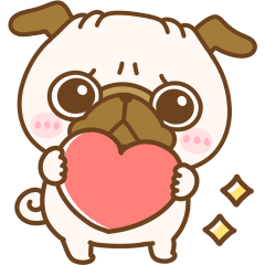 [LINEスタンプ] 飛び出す♡パグちゃん