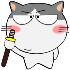 [LINEスタンプ] ハチワレ猫★武士魂