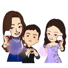 [LINEスタンプ] 礼装の親子三人
