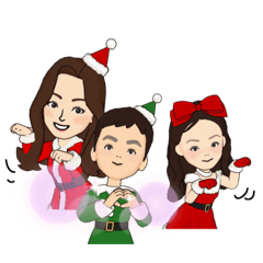 [LINEスタンプ] クリスマスの親子三人