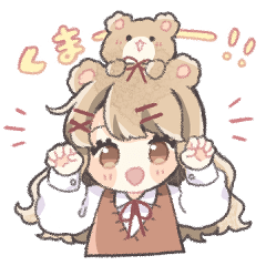 [LINEスタンプ] ふわふわくまと女の子