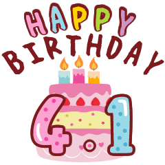 [LINEスタンプ] 動く！4月1日～4月16日の誕生日ケーキ