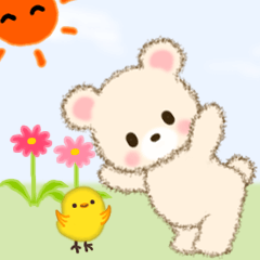 [LINEスタンプ] なかよしクマぴよ