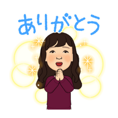 [LINEスタンプ] 長髪女性 3着服