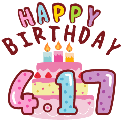 [LINEスタンプ] 動く！4月17日～4月30日の誕生日ケーキ