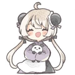 [LINEスタンプ] パンダと紫チャイナの女の子