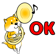 [LINEスタンプ] 激しく尻尾をふる柴犬/マーチングバンド篇