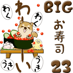 [LINEスタンプ] 【Big】ちゃちゃ丸 23『お寿司と』の画像（メイン）